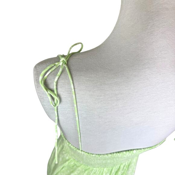 Old Navy NWT Petite Bright Green Floral Tie Strap Fit & Flare Mini Dress - Picture 9 of 13